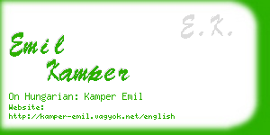 emil kamper business card